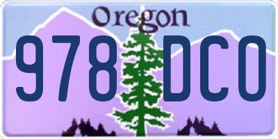 OR license plate 978DCO