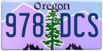 OR license plate 978DCS