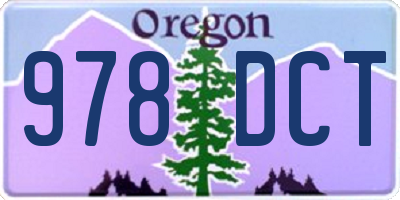OR license plate 978DCT