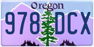 OR license plate 978DCX