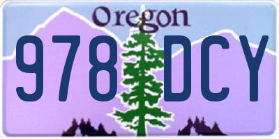 OR license plate 978DCY