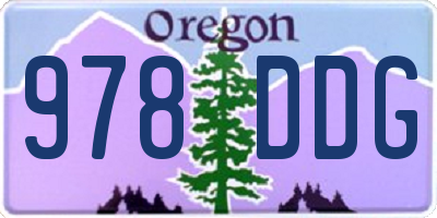 OR license plate 978DDG