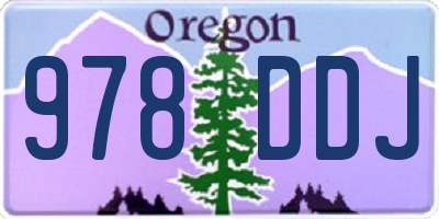 OR license plate 978DDJ