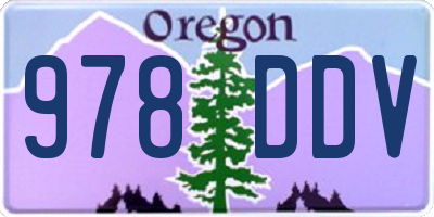 OR license plate 978DDV
