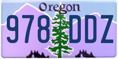 OR license plate 978DDZ
