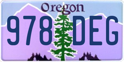 OR license plate 978DEG