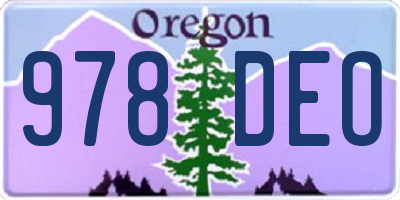 OR license plate 978DEO