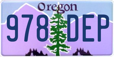 OR license plate 978DEP