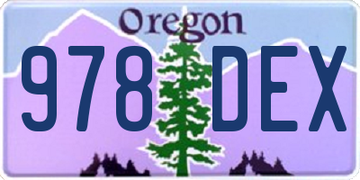 OR license plate 978DEX