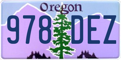 OR license plate 978DEZ