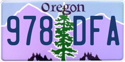 OR license plate 978DFA