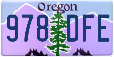OR license plate 978DFE