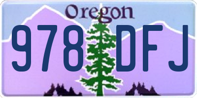 OR license plate 978DFJ