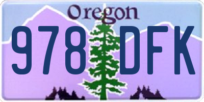 OR license plate 978DFK
