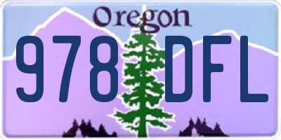 OR license plate 978DFL