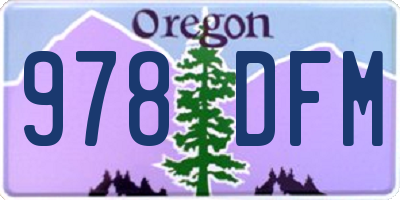 OR license plate 978DFM