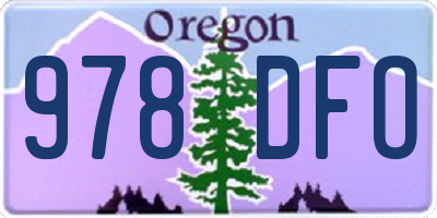 OR license plate 978DFO