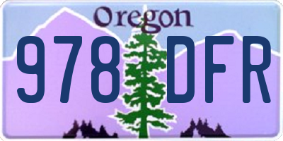 OR license plate 978DFR
