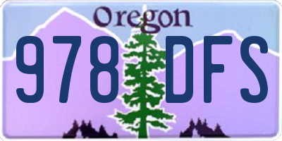 OR license plate 978DFS
