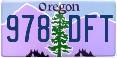 OR license plate 978DFT