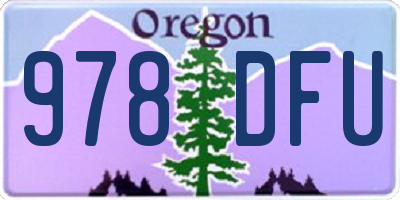 OR license plate 978DFU