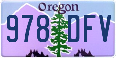 OR license plate 978DFV