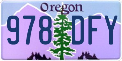 OR license plate 978DFY