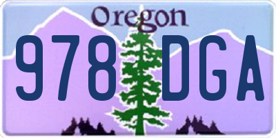 OR license plate 978DGA