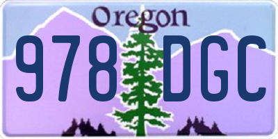 OR license plate 978DGC