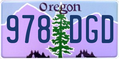 OR license plate 978DGD