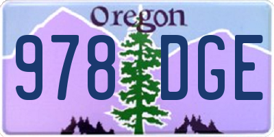 OR license plate 978DGE