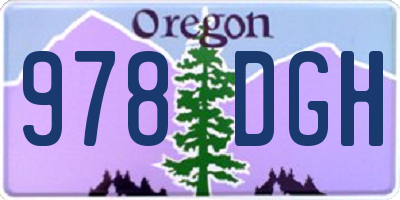 OR license plate 978DGH