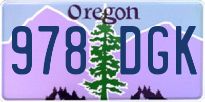 OR license plate 978DGK