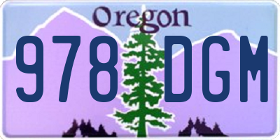 OR license plate 978DGM