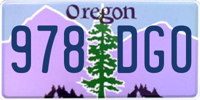 OR license plate 978DGO