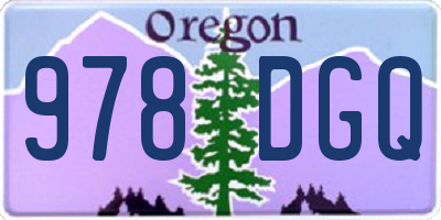 OR license plate 978DGQ