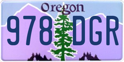 OR license plate 978DGR