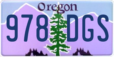 OR license plate 978DGS