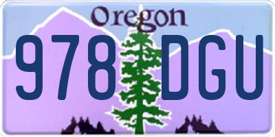 OR license plate 978DGU