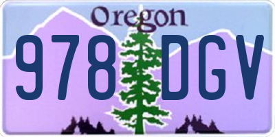 OR license plate 978DGV