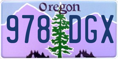 OR license plate 978DGX