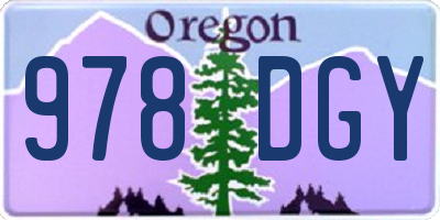 OR license plate 978DGY