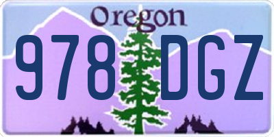 OR license plate 978DGZ
