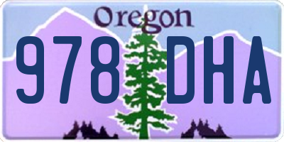 OR license plate 978DHA