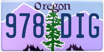 OR license plate 978DIG