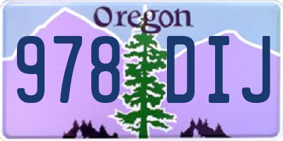 OR license plate 978DIJ