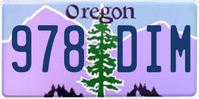 OR license plate 978DIM