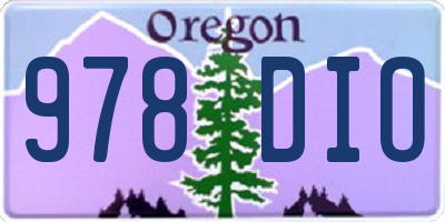 OR license plate 978DIO