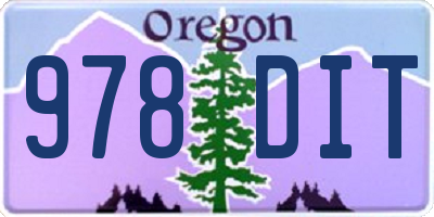 OR license plate 978DIT