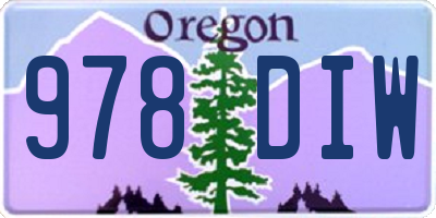 OR license plate 978DIW